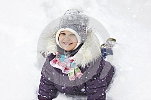 Winter Child in snow