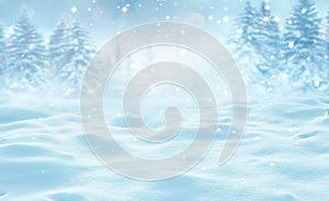 Winter Christmas background with fir trees