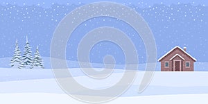 Winter and Christmas background with snow falling