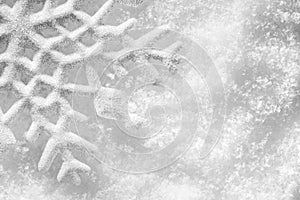 Winter, Christmas background. Snowflake on snow