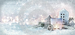 Winter Christmas banner with snowflakes
