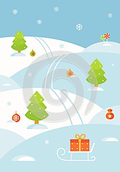 Winter Christmas Landscape Background