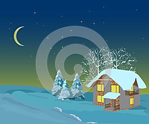 Winter christmas landscape,illustrations