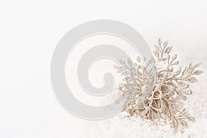 Winter, Christmas, New Year's Snowflake Ornament in Snow