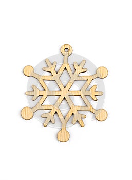 Winter,Christmas, New Year wooden decoration - snowflake, star.