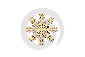 Winter,Christmas, New Year wooden decoration - snowflake, star.