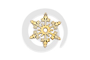 Winter,Christmas, New Year wooden decoration - snowflake, star.