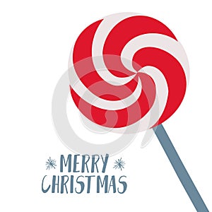 Winter christmas postcard lollipop