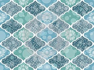 Winter Christmas seamless pattern with rhombuses in pastel colors