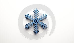 Copo de nieve azul Decoración navidena.  gráficos tridimensionales renderizados por computadora ilustraciones 