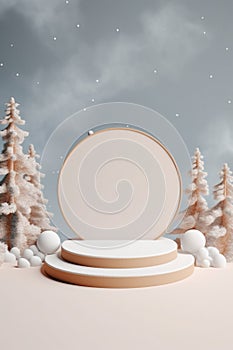 Winter Christmas snowy frame with copy space Wooden 1690449596224 6