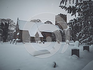 Winter church yard