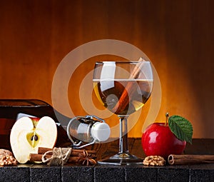 Winter cider still-life