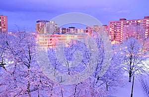 Winter in city photo