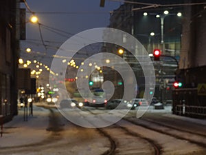 Winter city center of Ostrava