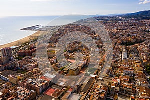 Winter cityscape of Mataro, Spain photo