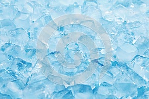 Winter blue ice cube texture or natural cold background