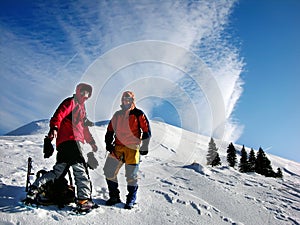 Winter climbers in Carpathian