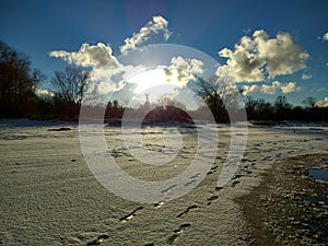 Winter clouds morning sun sky Estland