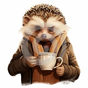 Winter Coated Hedgehog: A Realistic Portrait Of A Supernatural Creature