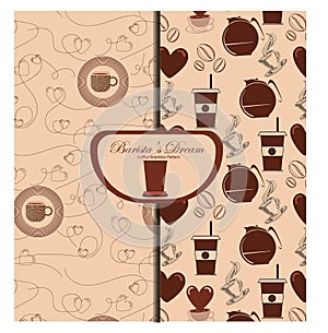 Winter Coffee seamless Pattern collection 3