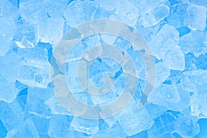 Winter cold blue ice cube texture background