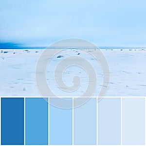 The winter colors on color matching palette