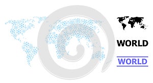 Winter Composition Map of World with Snow