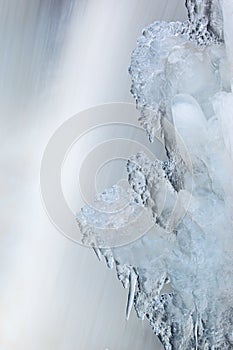 Winter Comstock Creek Cascade Framed with Ice