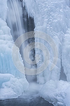 Winter, Comstock Creek Cascade Framed by Ice