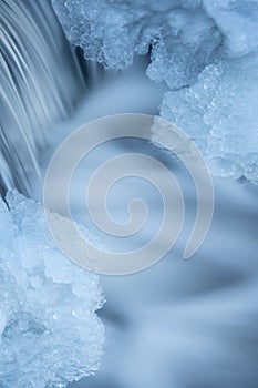 Winter, Comstock Creek Cascade Framed by Ice