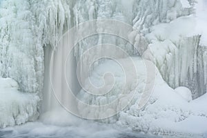 Winter, Comstock Creek Cascade Framed by Ice