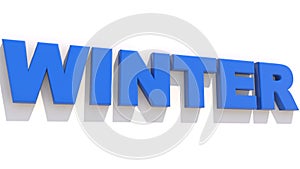 Winter concept in blue on white