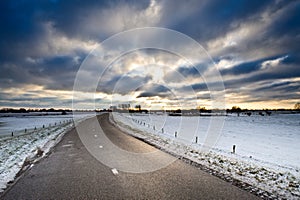 Winter country road