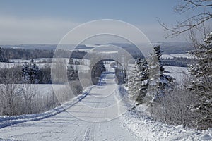Winter country road