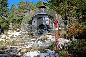 Winter covered trail in Strbske Pleso