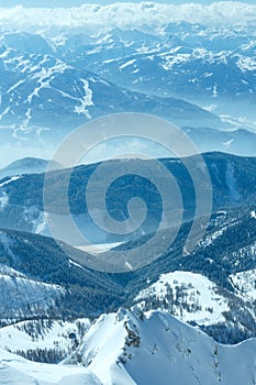 Winter Dachstein mountain massif