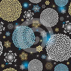 Winter dark seamless pattern