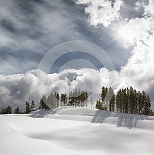 Winter day in the Alpes.