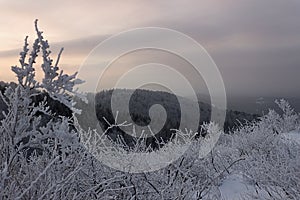 Winter decline of the mountain of Bashkiria