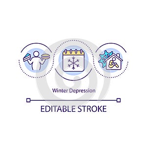 Winter depression concept icon