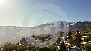 Winter destination in Peloponnese Greece. Middle Trikala with Zireia mountain.