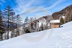 Winter in Dolomites in Kronplatz, Italy