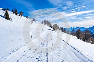 Winter in Dolomites in Kronplatz, Italy