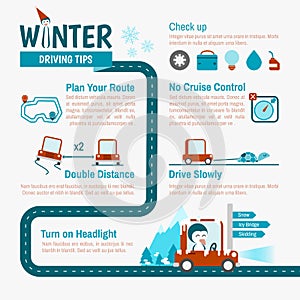 Winter Driving tips infographics