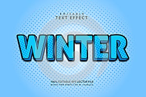 Winter editable text effect 3 dimension comic style