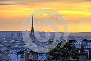 Winter Eiffel skyline