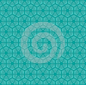 Winter emerald green hexagonal snowflakes pattern