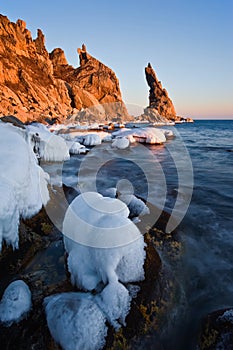 Winter evening at Cape Laplace. photo