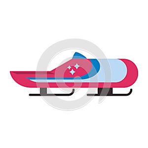 Winter extreme sport bobsledding car